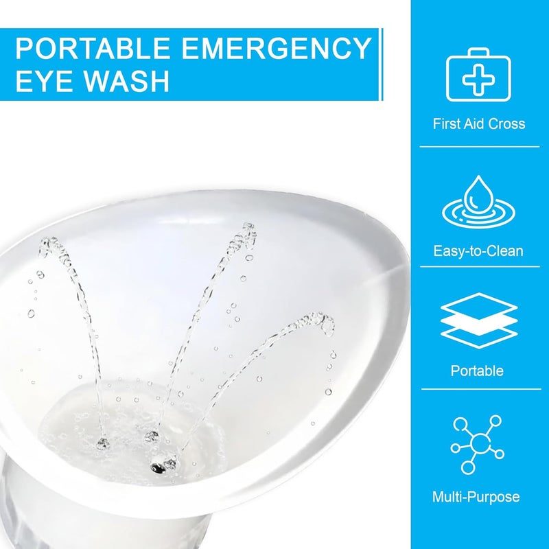 WashOut كوب غسل العين - جهاز غسل العين المحمول - كوب غسل العين الطارئ الذي يثبت على معظم زجاجات الماء ويغسل العينين في ثوانٍ - 10 عبوات - Image 3